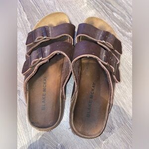 Blake McKay Womens Size 10 leather straps with buckle like Birks